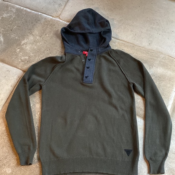 NWT Guess 🔥 3/4 Zip Up Hoodie Sweater Sz M - Picture 9 of 10